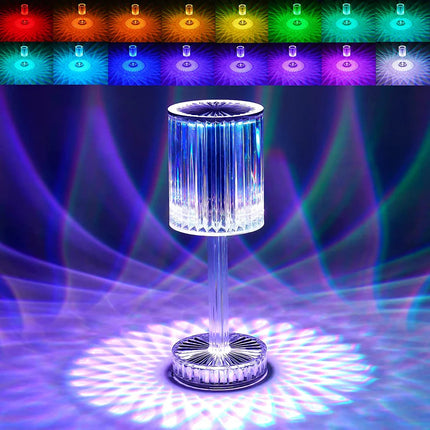Crystal Table Lamp, Touch Control Atmosphere Nightstand Lamp