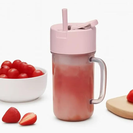Portable Crusher Juicer With Handle & Straw, USB Rechargeable 6 Blades (420 ML). Fits in a Handbag