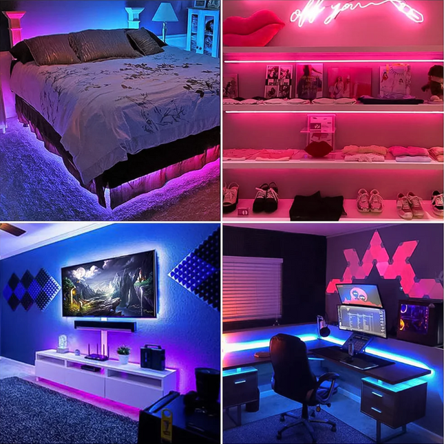 3M RGB LED Strip Lights, LED Mood Lights (2 Set)