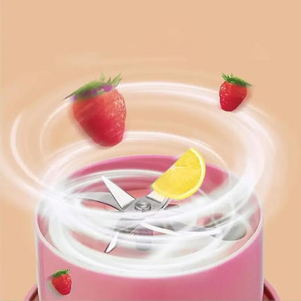 Portable Crusher Juicer With Handle & Straw, USB Rechargeable 6 Blades (420 ML). Fits in a Handbag