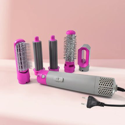 5 in 1 Hot Air Brush Hair Dryer & Volumizer, Multifunctional Hair Styler Tool for Women | Detachable Blow Dryer Brush,Professional Hair Straightener, Curler, Crimper