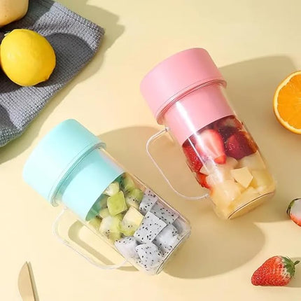 Portable Crusher Juicer With Handle & Straw, USB Rechargeable 6 Blades (420 ML). Fits in a Handbag