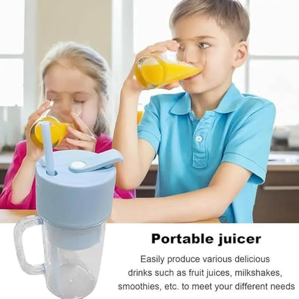 Portable Crusher Juicer With Handle & Straw, USB Rechargeable 6 Blades (420 ML). Fits in a Handbag