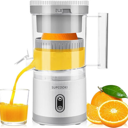 Electric Citrus Juicer, Rechargeable Juicer Machine with USB Cable and Cleaning Brush