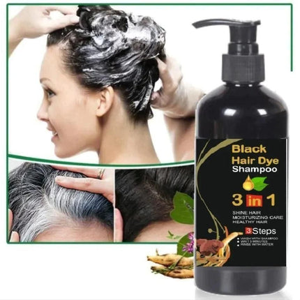Unisex Herbal Black Hair Dye Shampoo for Grey Hair Coverage Shampoo 3 in 1 (100ml)
