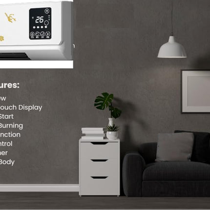 Wall-mounted mini portable air conditioner and heater unit.