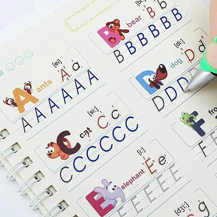 Magic Practice Copybook (8 BOOK + 20 REFILL) Number Tracing Book for Preschoolers with Pen, Magic Calligraphy Copybook Set Practical Reusable - A5