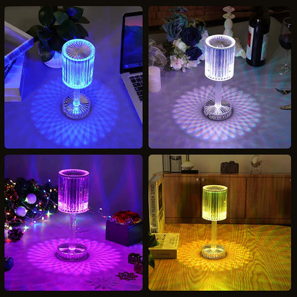 Crystal Table Lamp, Touch Control Atmosphere Nightstand Lamp
