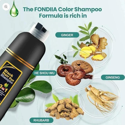 Unisex Herbal Black Hair Dye Shampoo for Grey Hair Coverage Shampoo 3 in 1 (100ml)