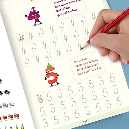 Magic Practice Copybook (8 BOOK + 20 REFILL) Number Tracing Book for Preschoolers with Pen, Magic Calligraphy Copybook Set Practical Reusable - A5