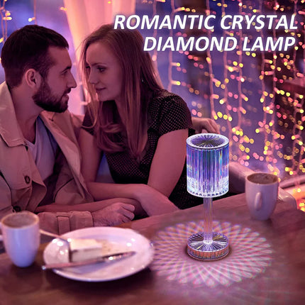 Crystal Table Lamp, Touch Control Atmosphere Nightstand Lamp