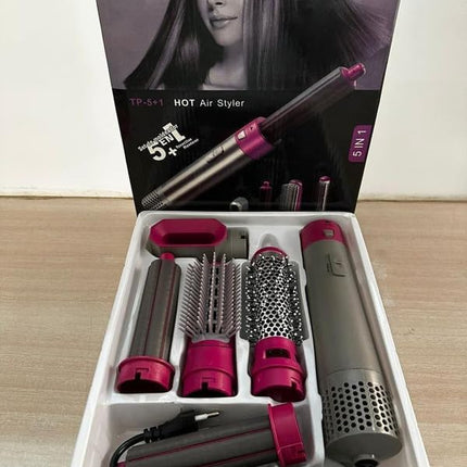 5 in 1 Hot Air Brush Hair Dryer & Volumizer, Multifunctional Hair Styler Tool for Women | Detachable Blow Dryer Brush,Professional Hair Straightener, Curler, Crimper
