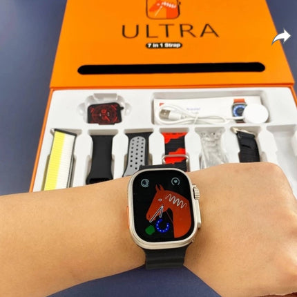 HL STRIKES 7 in 1 combo ultra smart watch T800 silver smart watch