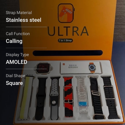 HL STRIKES 7 in 1 combo ultra smart watch T800 silver smart watch