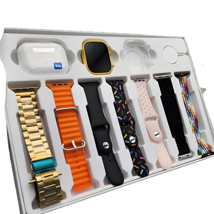 esportic (10 in 1 Set i20 Ultra MAX Suit SmartWatch + ear buds Pro with Transparent Screen Guard Watch with Seven Decorated Straps,Fitness & Outdoor, Health & Medical, Watchphone,(7 Multicolor Straps)