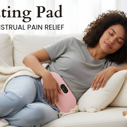 Portable Cordless Heating Pad for Menstrual Pain Relief | Adjustable 3 Heat & 4 Massage Modes | Rechargeable Belly and Back Warmer for Women | Period Cramp Relief Belt – Pink