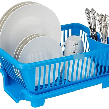Dish Drying Rack | 3 in 1 Heavy-Duty Dish Drainer Basket with Drain Tray