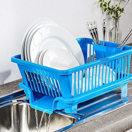 Dish Drying Rack | 3 in 1 Heavy-Duty Dish Drainer Basket with Drain Tray