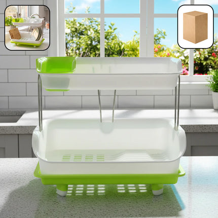Dish Drying Rack | 3 in 1 Heavy-Duty Dish Drainer Basket with Drain Tray